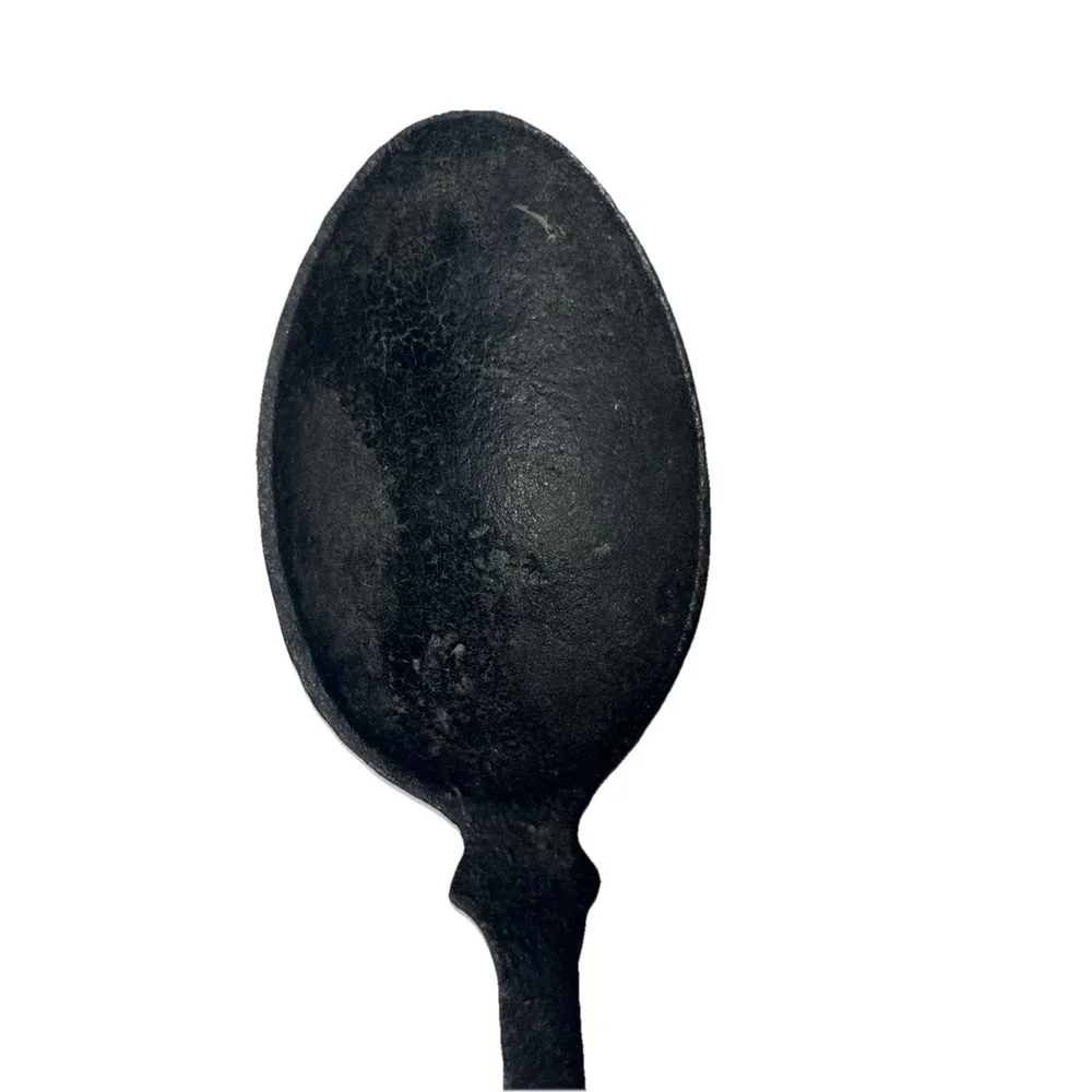 Vintage Cast Iron Cowboy Ladle Spoon Western Pioneer Chuckwagon Campfire Utensil